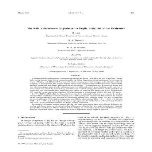 List et al, on rain in italy