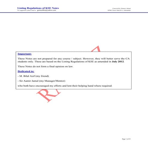 Listing notes (Mod E) by Rameez