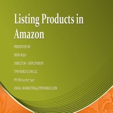 Listing products in amazon