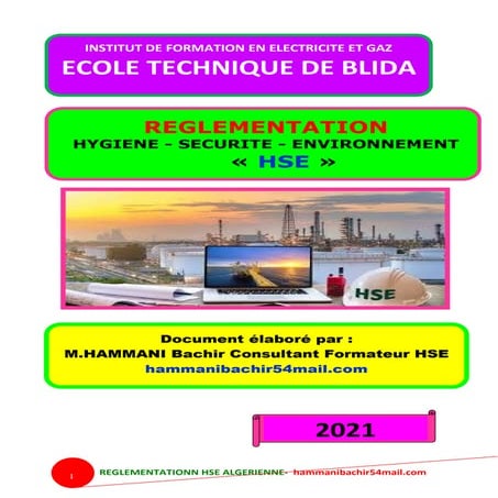 Veille réglementaire HSE/SST / HAMMANI BACHIR FORMATEUR HSE 0670255402
