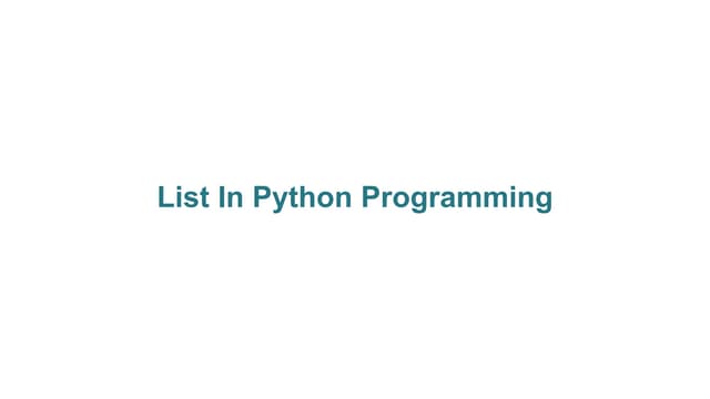 List In Python Programming. The linked list | PPT