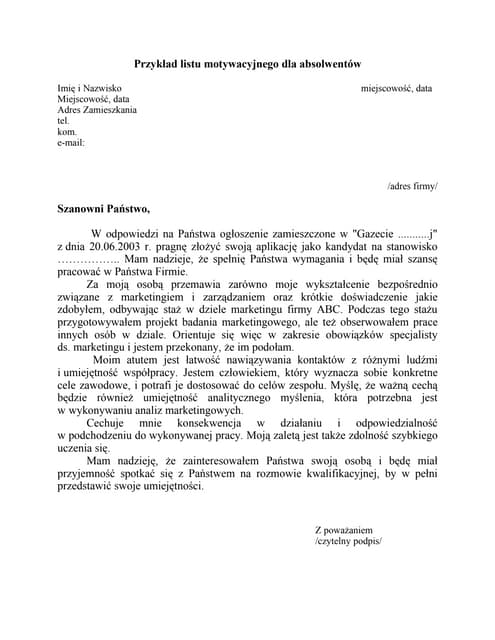 Jak Napisać Cv I List Motywacyjny