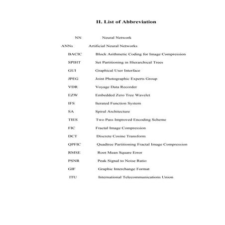 List of abbreviation of image compression by manish myst