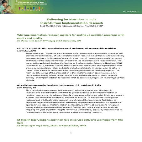 List of abstracts   delivering for nutrition in india - 24 sep 2019