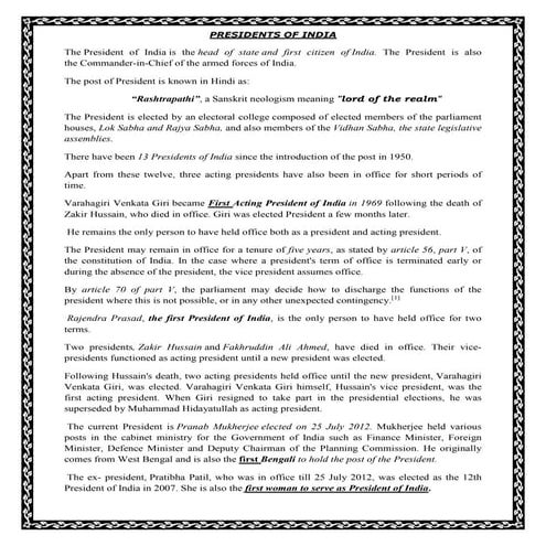 List of all presidents of india