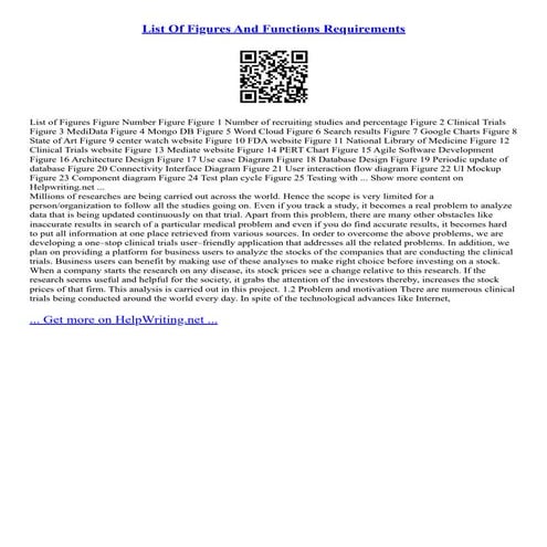 List Of Figures And Functions Requirements