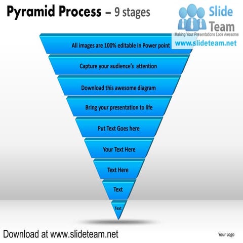 List of items in pyramind form process 9 stages powerpoint presentation slide...