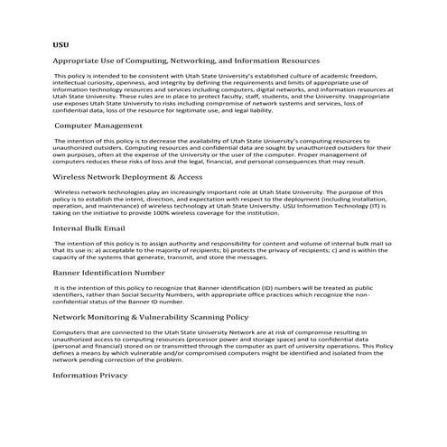 List of possible policies for inter institution dialogue be