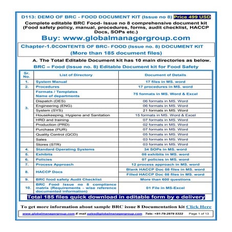 BRC manual documents free download
