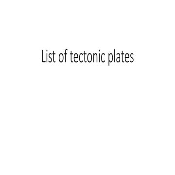 List of tectonic plates