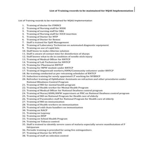 NQAS Implementation at Primary Health Centre