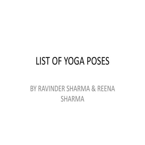 YOGA FOR ALL,DAILY YOGA PRACTICE POSES,LIST OF YOGA POSES BY REENA SHARMA