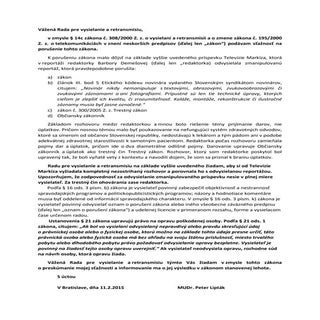 List pre radu pre vysielanie a retr...