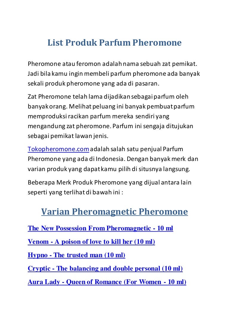 List Produk Parfum Pheromone