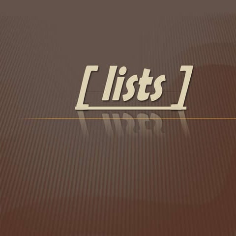 Lists