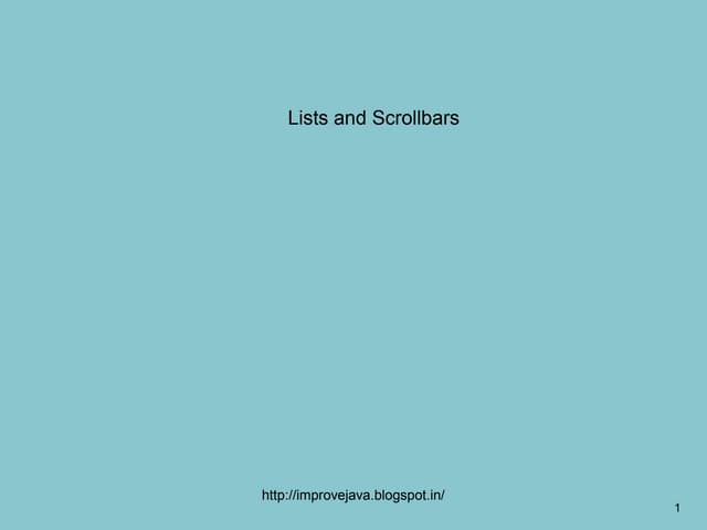 Lists and scrollbars