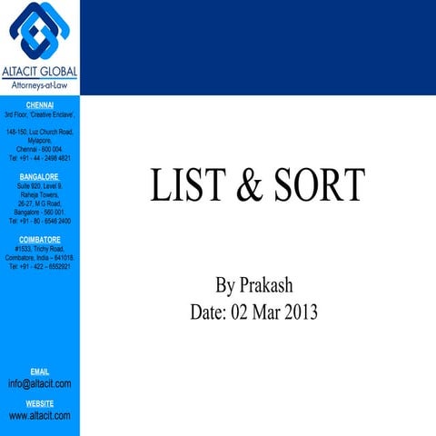 List & sort | PPT