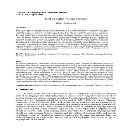Using literature in language teaching | PPTX