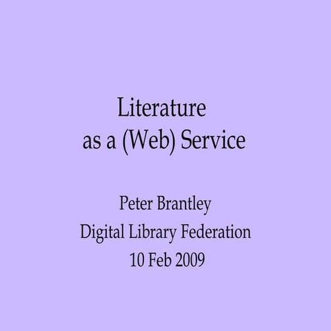 Literature as a (web) Service