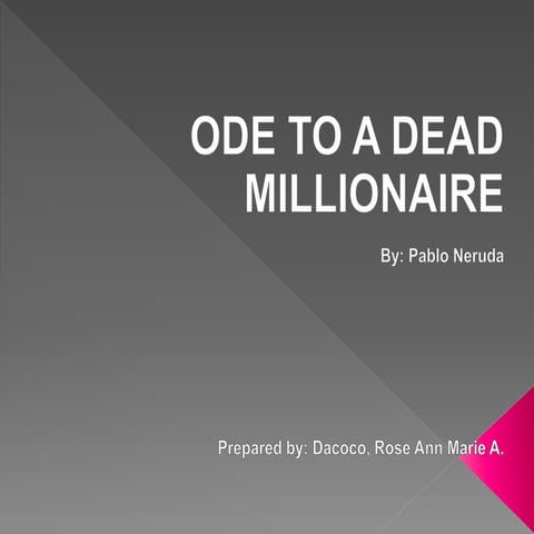 Ode To A Dead Millionaire