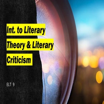 LIT CRIT 17 LESSON literary theory and movements