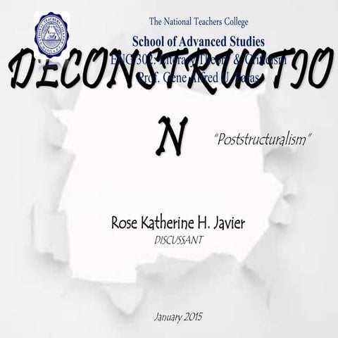 Literary Criticism Lens: Deconstructionism