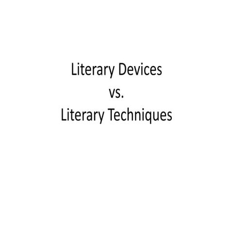 Literary Devices & Techniques