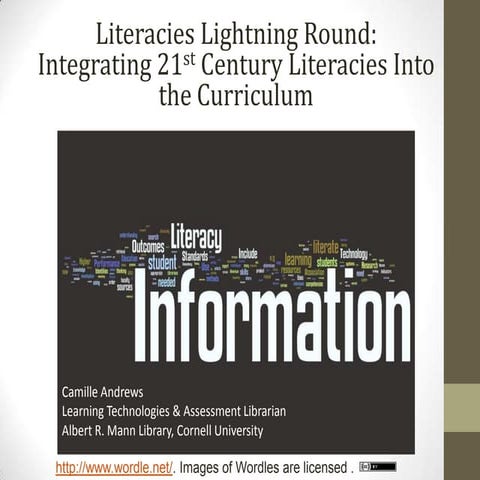 Literacies lightning round academic librarians