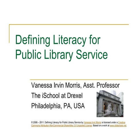 Literacy For Public Libraries