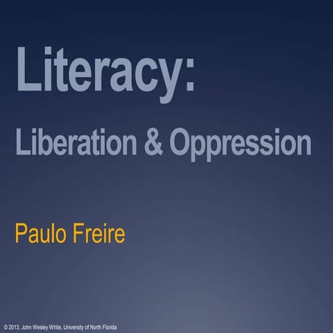 Literacy   liberation and oppression