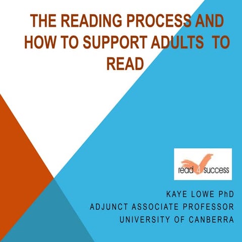 The reading process and how to support adults to read - Kaye Lowe