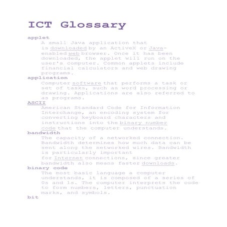 Literacy glossary