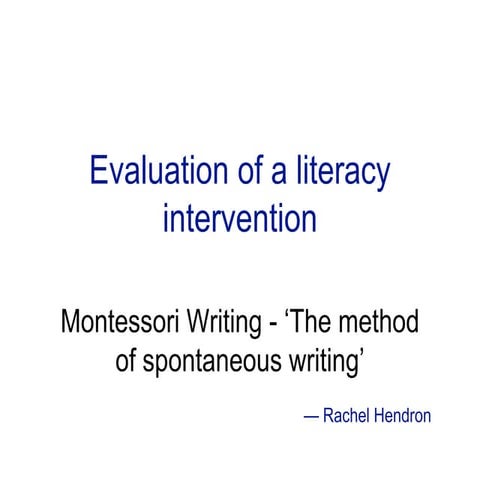 Literacy intervention