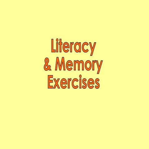 Literacy & memory exercises
