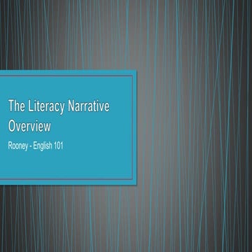 Literacy Narrative Paper Overview