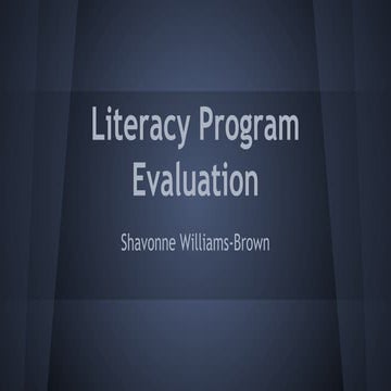 Literacy program eval