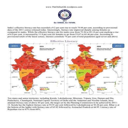 Literacy rate 2011   the onlinegk