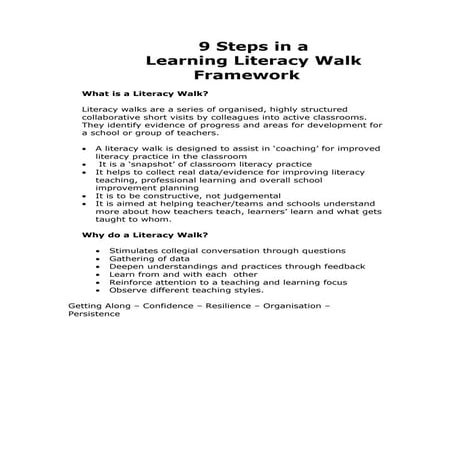 Literacy walk framework sept 07 final