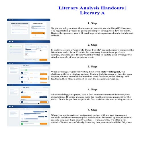 Literary Analysis Handouts Literary A. Online assignment writing service.