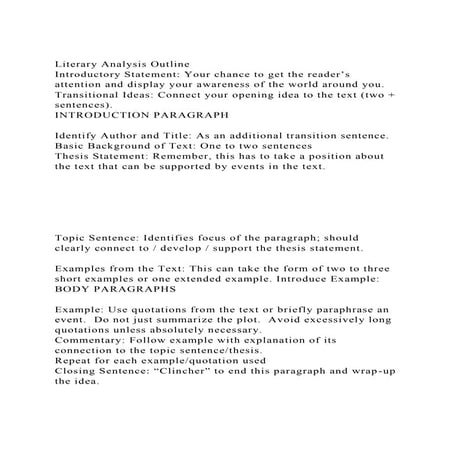 Literary analysis outline | DOC