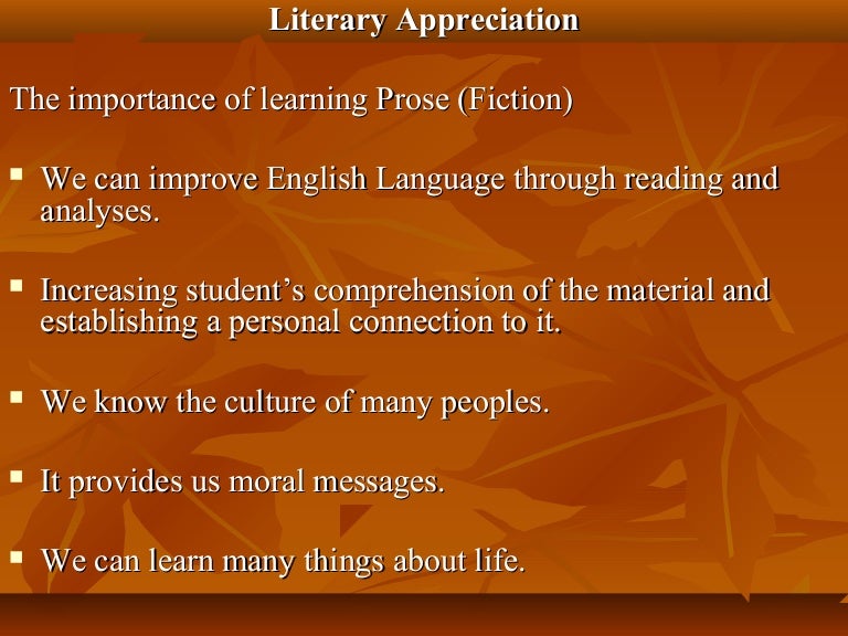 Literary Appreciation