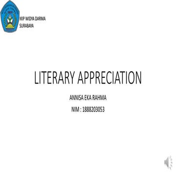 Literary appreciation prose