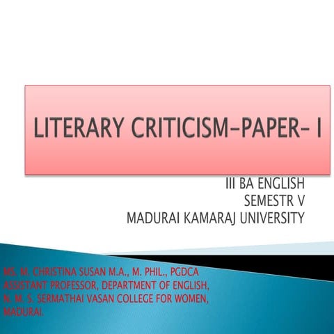 Literary criticism introduction