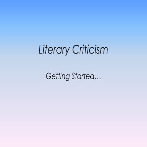 Literary criticism overview