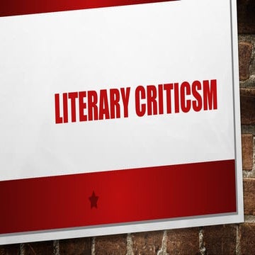LITERARY CRITICSM feminism, marxism and queer criticism