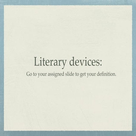 Literary devices definitions