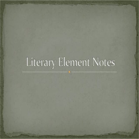 Elements of a short story 12 | PPTX