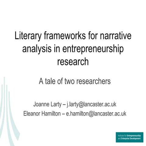 Literary Frameworks For Narrative Analysis Fox Hamilton Larty