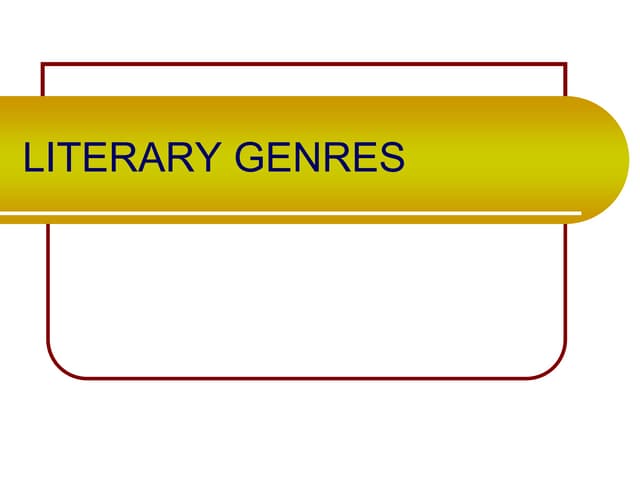 Literary genres