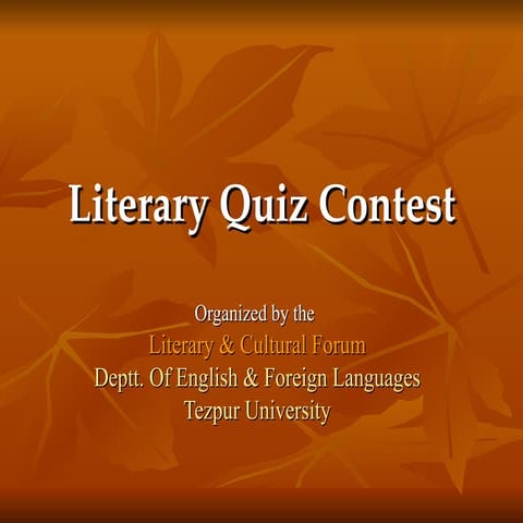 Literary quiz presentation round 1